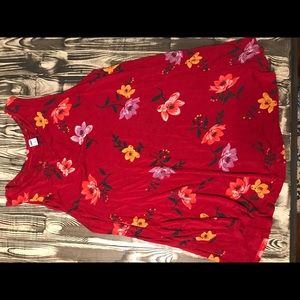 Old Navy Red Floral sleeveless Top XL